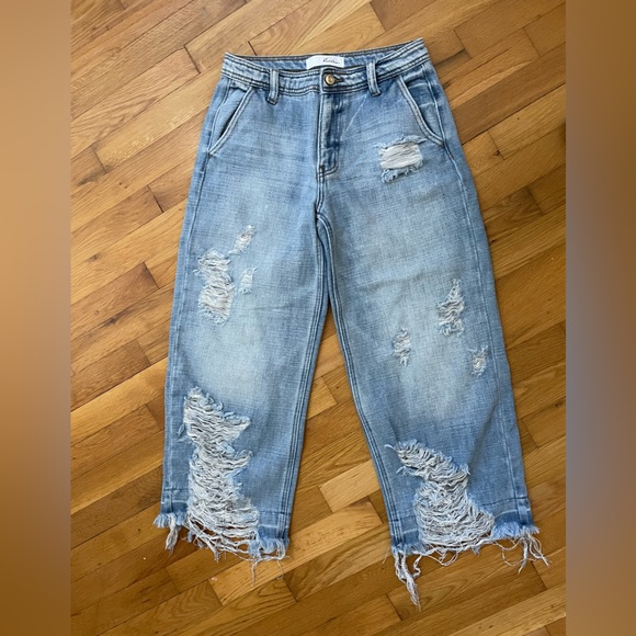 KANCAN DENIM CROPPED JEANS‎ BAGGY 3 - Picture 1 of 4